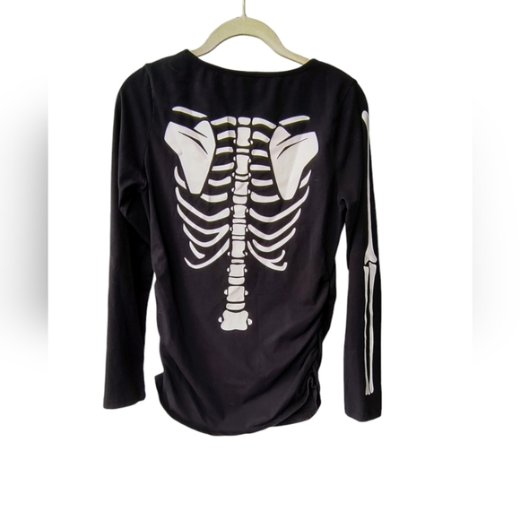 Free Soul Glow In The Dark Maternity Mama And Baby Skeleton Long Sleeve Tee M - Picture 2 of 9
